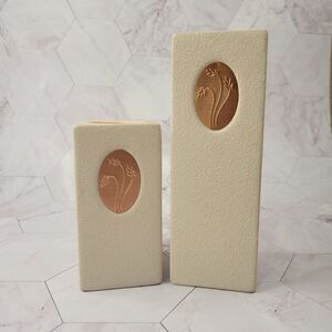 PartyLite Sandstone votive candle holder ivory set of 2